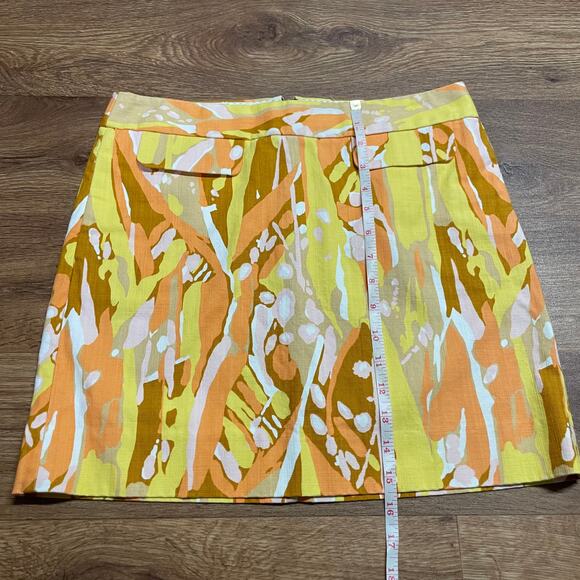 J.Crew Bright Summer Mini Skirt Womens Size 2 Yellow Orange Stretch Cotton - Picture 7 of 7